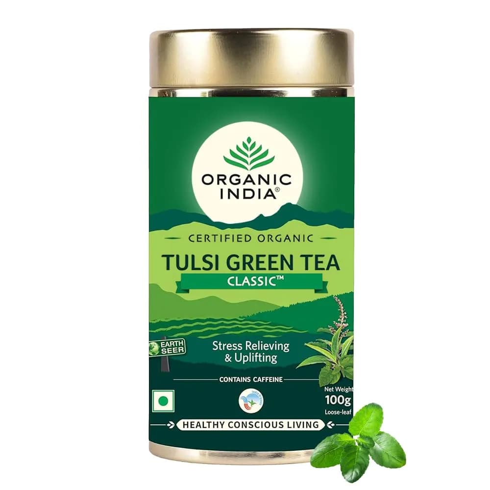 Buy Organic India Tulsi Green Tea Online - OLRAA Indian Snacks