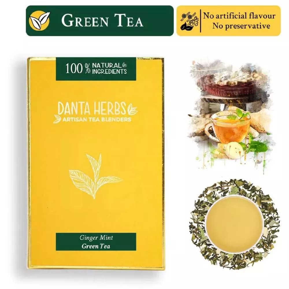 Buy Danta Herbs Ginger Mint Green Tea Online - OLRAA Indian Snacks