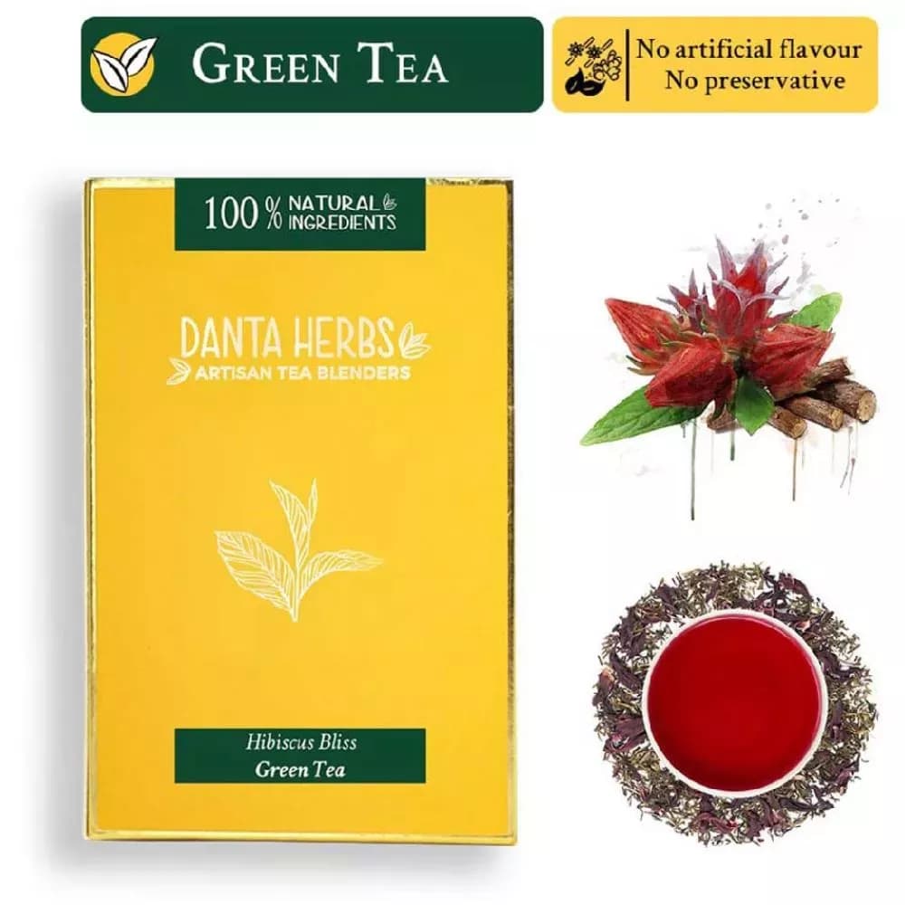 Buy Danta Herbs Hibiscus Bliss Green Tea Online - OLRAA Indian Snacks