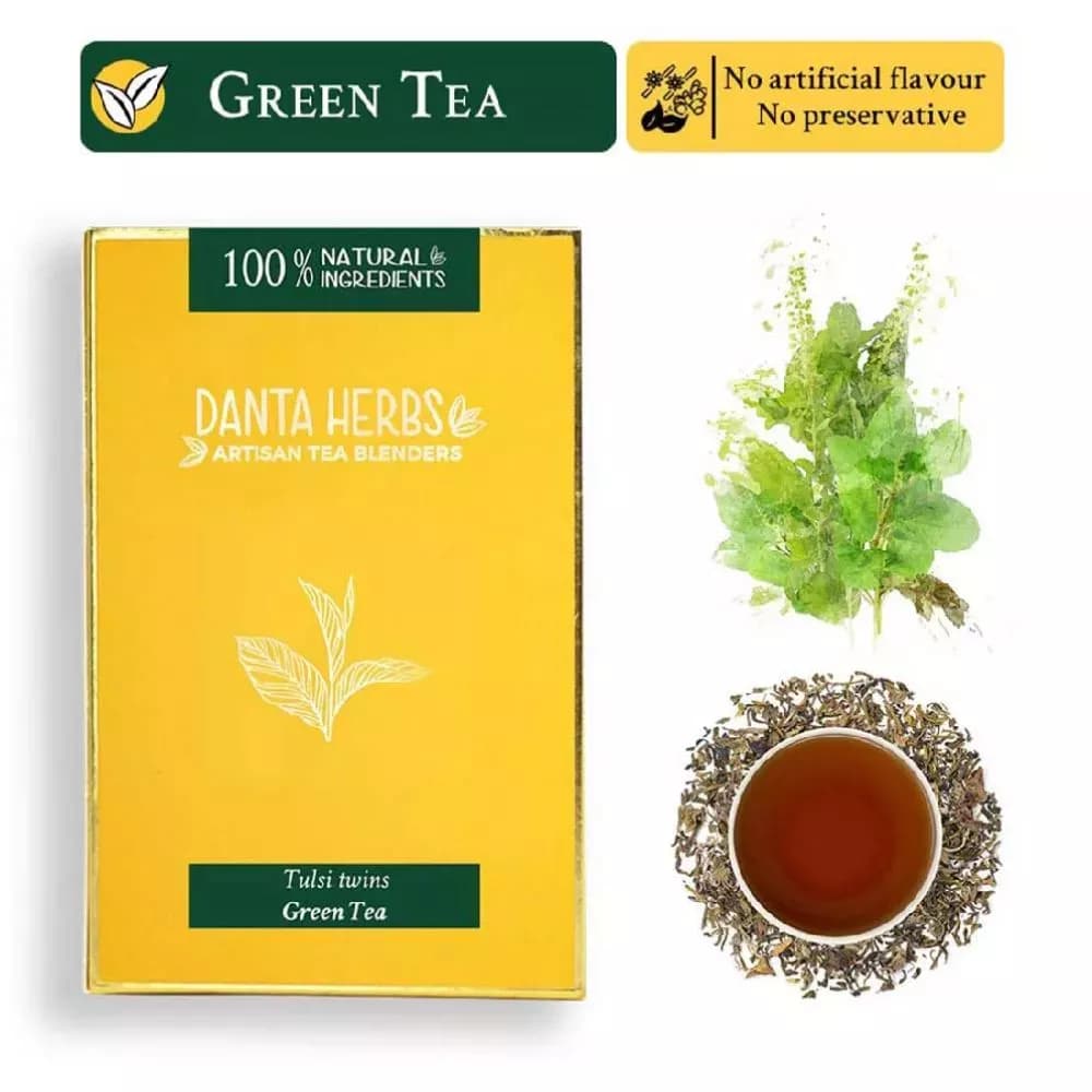 Buy Danta Herbs Tulsi Twins Green Tea Online - OLRAA Indian Snacks