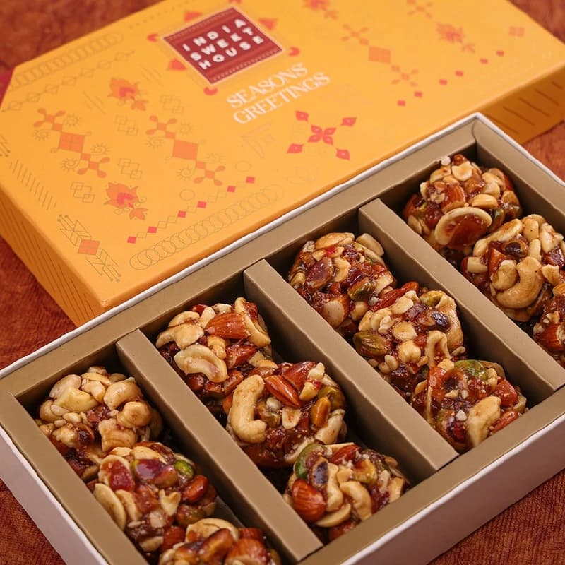 Buy India Sweet House Dryfruit Honey Laddu Online - OLRAA Indian Snacks