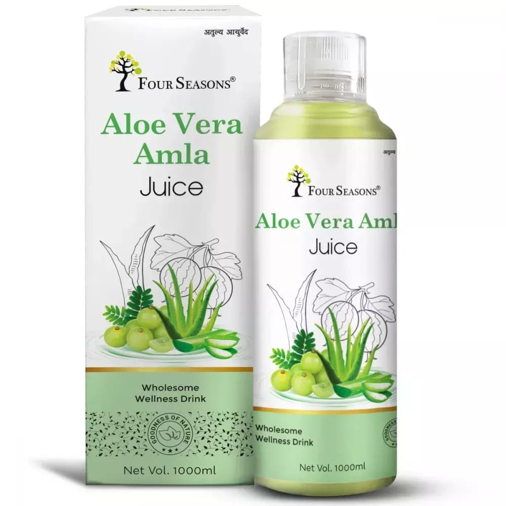 Buy Four Seasons Aloevera Amla Juice Online - OLRAA Indian Snacks