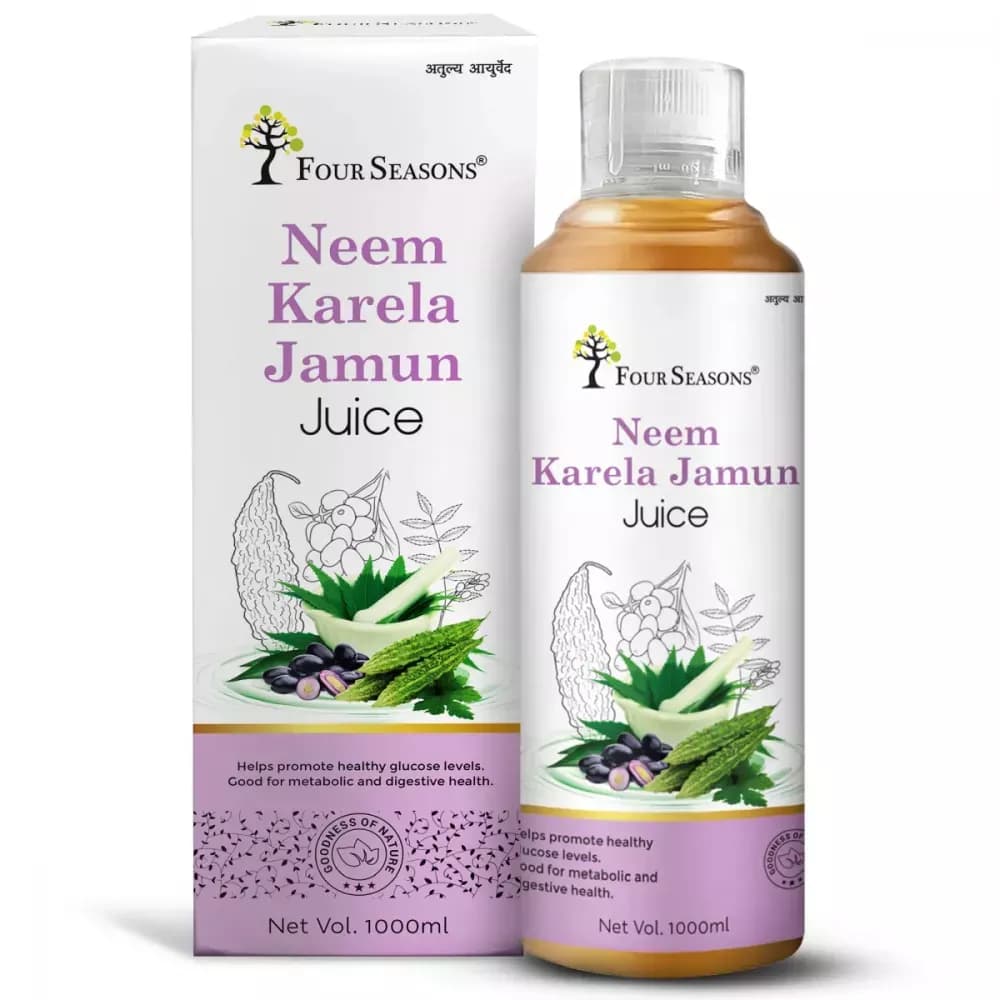 Buy Four Seasons Neem Karela Jamun Juice Online - OLRAA Indian Snacks