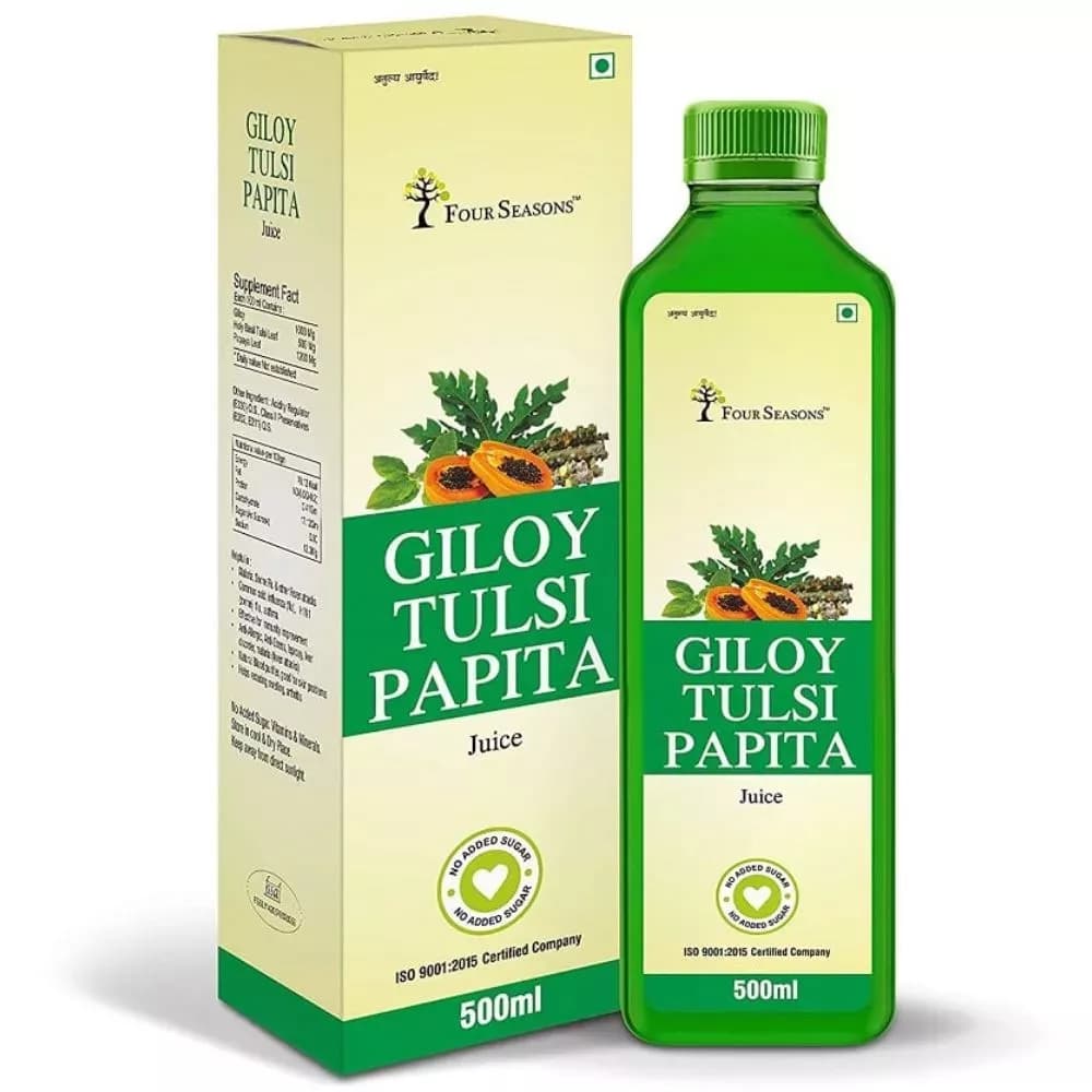 Buy Four Seasons Tulsi Giloy Papita Juice Online - OLRAA Indian Snacks