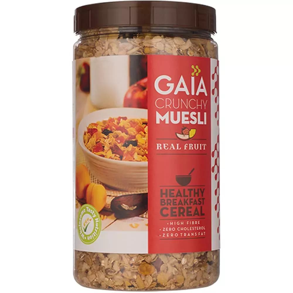 Buy Gaia Crunchy Muesli Real Fruit Online - OLRAA Indian Snacks