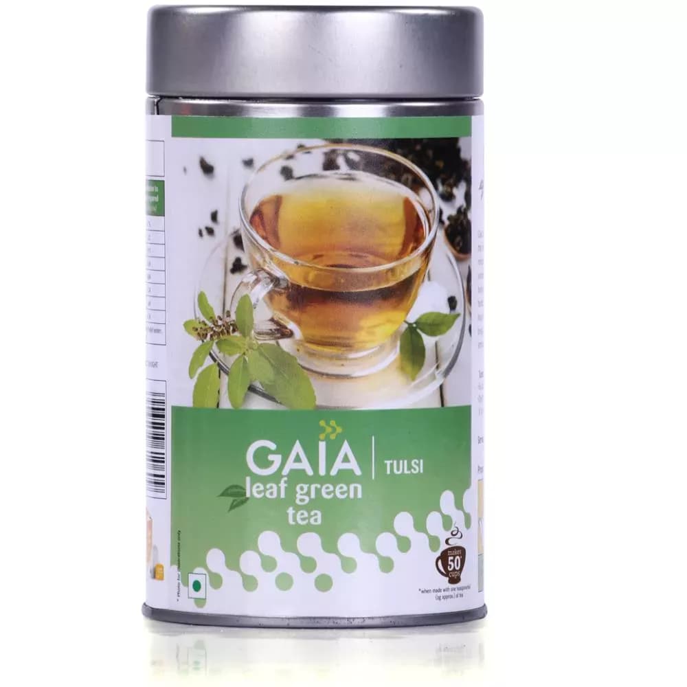 Buy Gaia Green Tea Leaf Caddy (Tulsi) Online - OLRAA Indian Snacks
