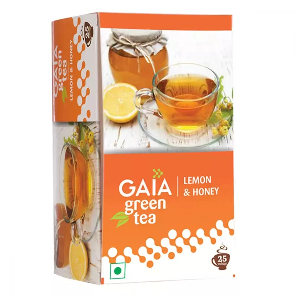 Buy Gaia Green Tea & Lemon & Honey Online - OLRAA Indian Snacks