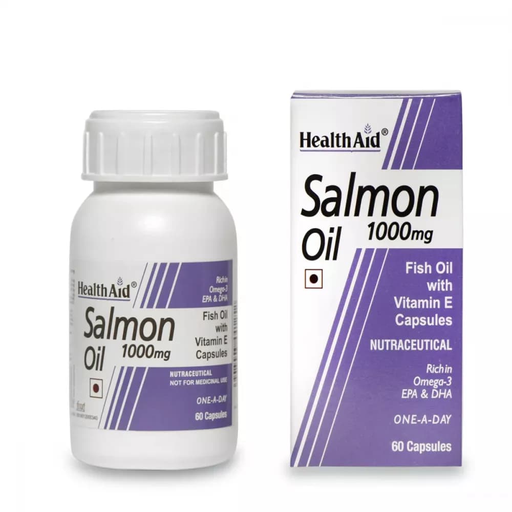 Buy HealthAid Salmon Oil 1000 Mg Capsules Online - OLRAA Indian Snacks
