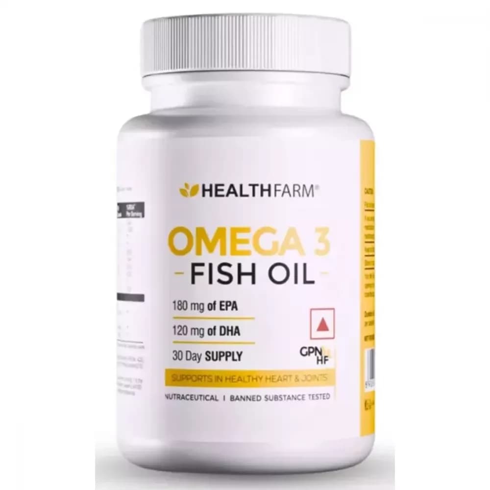 Buy Healthfarm Omega 3 Fish Oil Capsule Online - OLRAA Indian Snacks