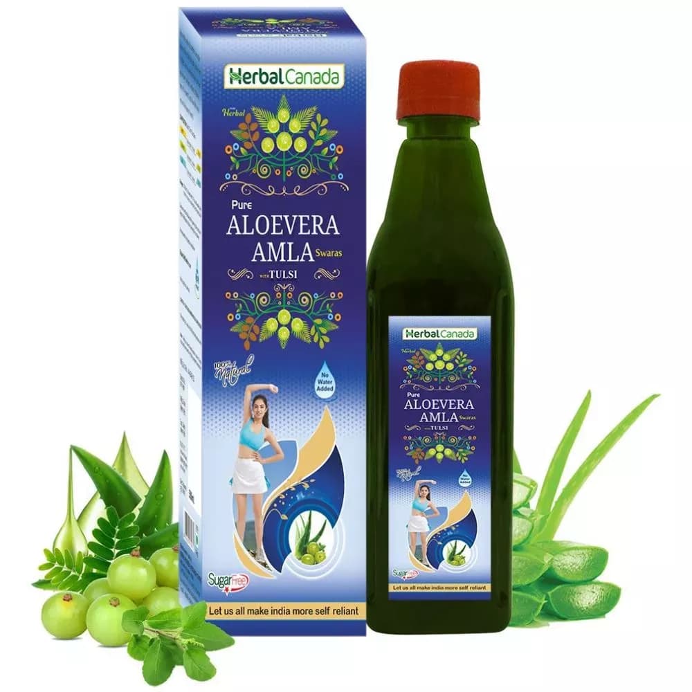 Buy Herbal Canada Aloevera Amla Juice Online - OLRAA Indian Snacks