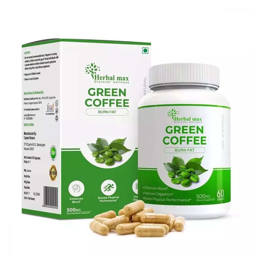 Buy Herbal Max Green Coffee Capsules Online - OLRAA Indian Snacks
