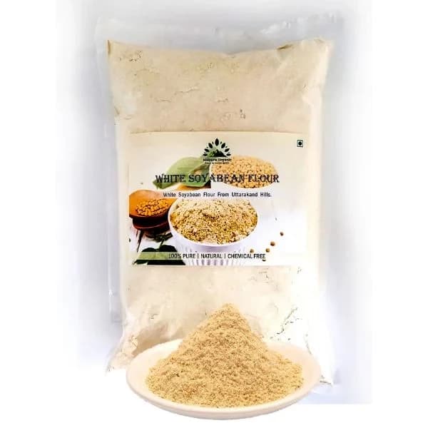 Buy Hillpure Organic White Soyabean Flour Online - OLRAA Indian Snacks