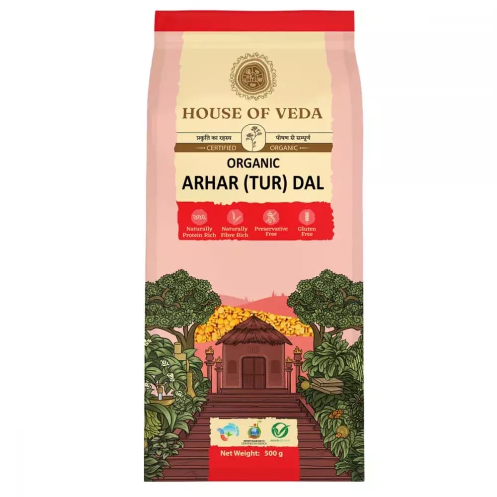 Buy House of Veda Organic Arhar (Tur) Dal Online - OLRAA Indian Snacks
