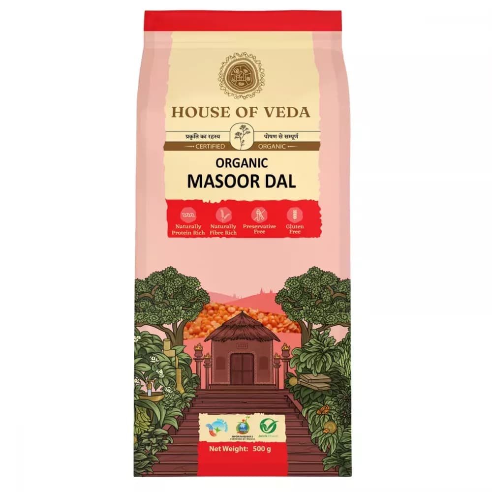 Buy House of Veda Organic Masoor Dal Online - OLRAA Indian Snacks