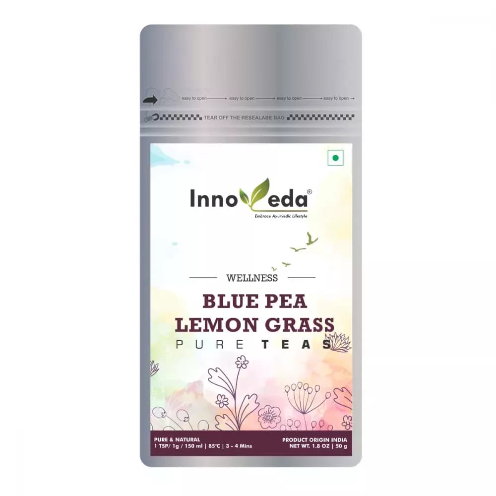 Buy Innoveda Blue Pea Lemongrass Green Tea Online - OLRAA Indian Snacks