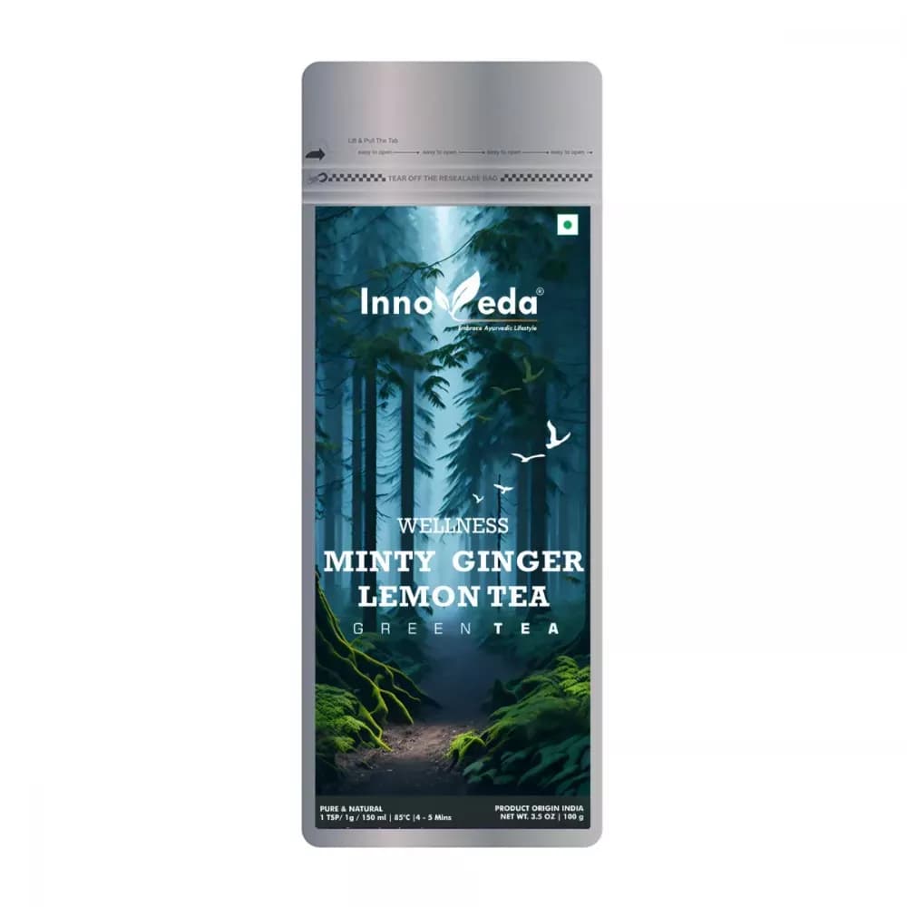 Buy Innoveda Minty Ginger Lemon Green Tea Online - OLRAA Indian Snacks