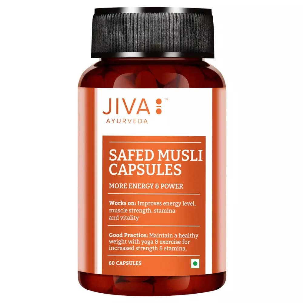 Buy Jiva Ayurveda Safed Musli Capsules Online - OLRAA Indian Snacks