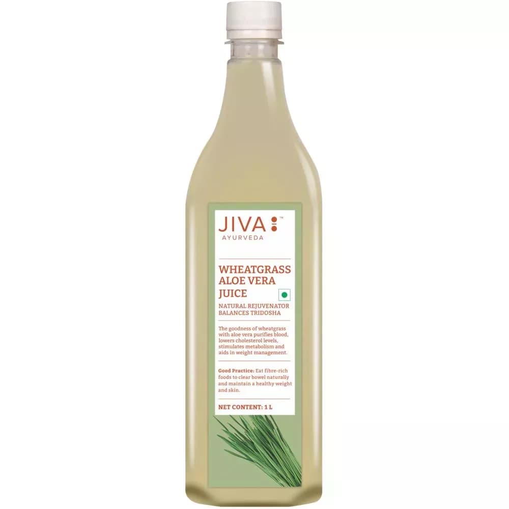 Buy Jiva Ayurveda Wheatgrass Aloevera juice Online - OLRAA Indian Snacks
