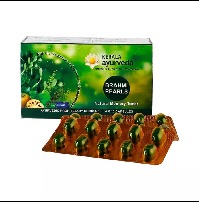 Buy Kerala Ayurveda Brahmi Pearls Capsules  Online - OLRAA Indian Snacks