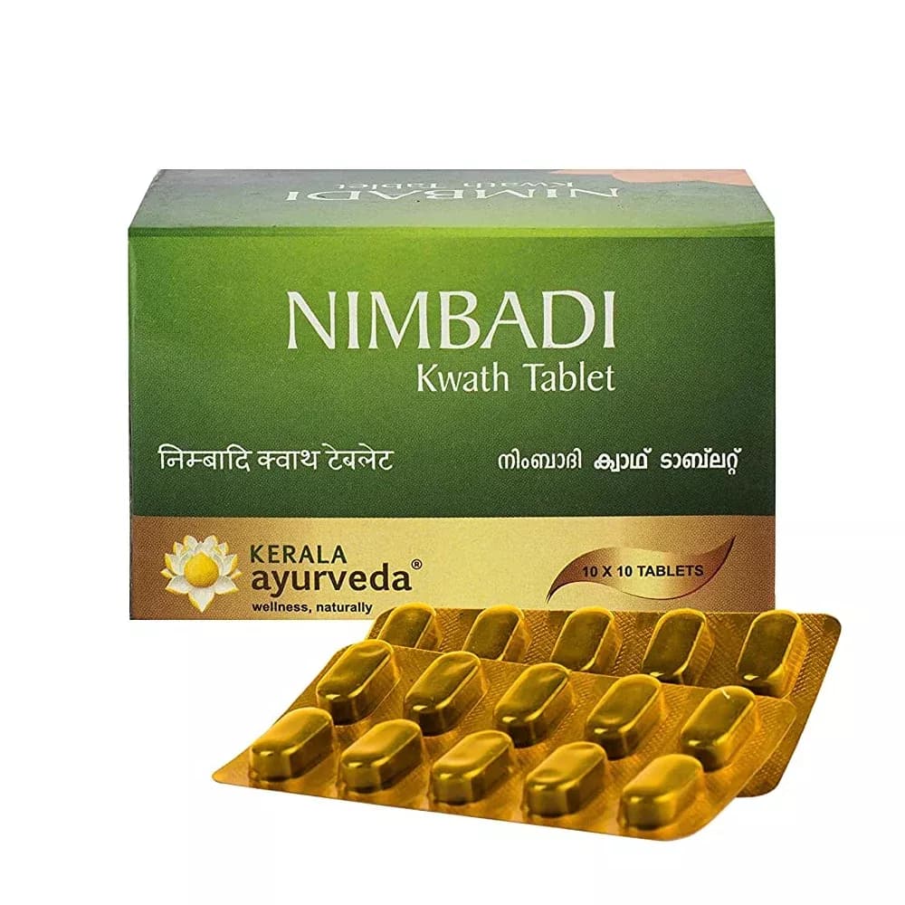 Buy Kerala Ayurveda Nimbadi Kwath Tablets Online - OLRAA Indian Snacks
