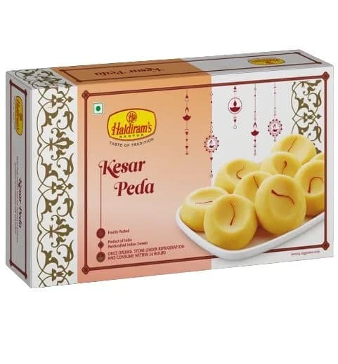 Buy Haldiram's Kesar Peda Online - OLRAA Indian Snacks