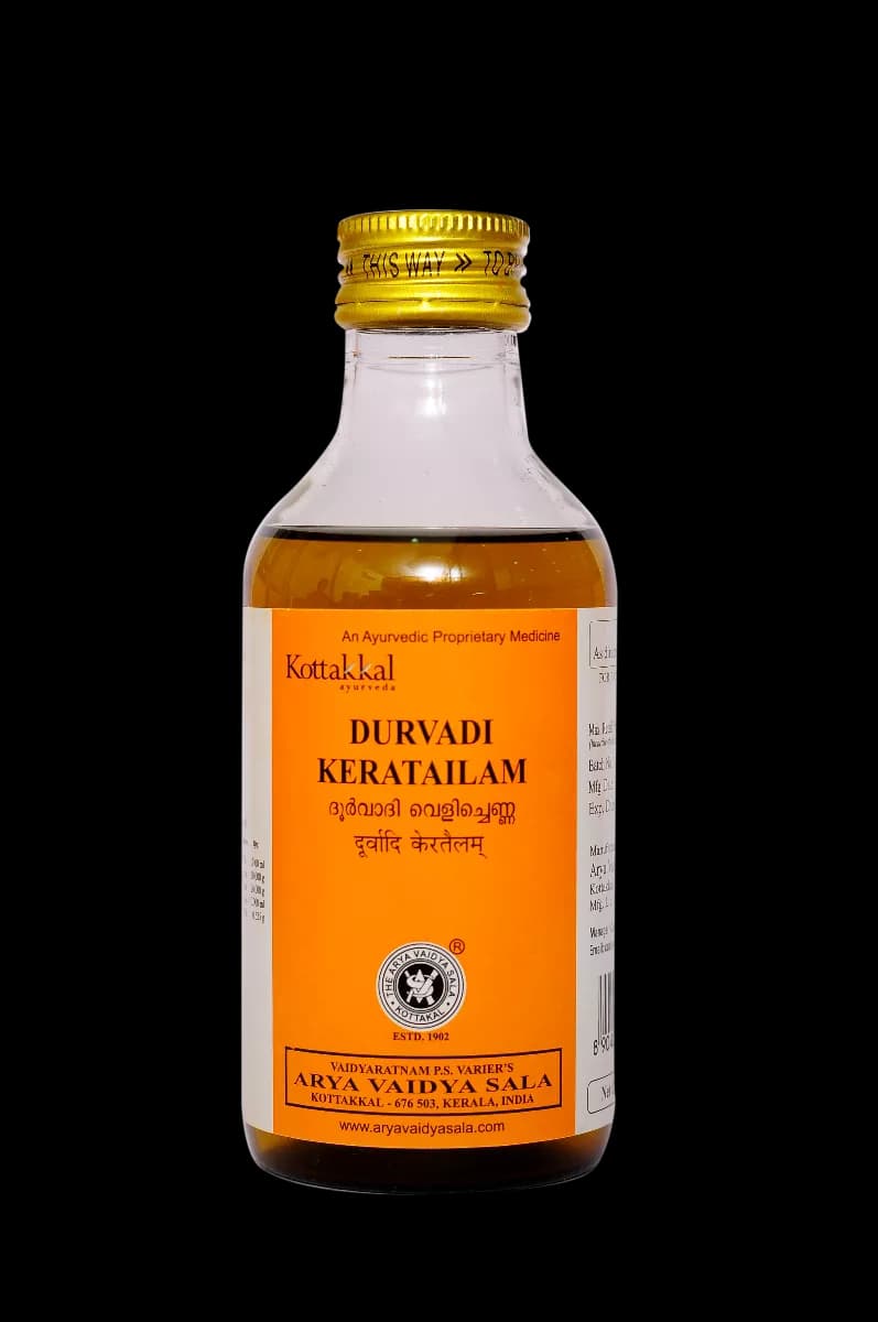 Buy kottakkal arya vaidya sala Durvadi Kera Tailam Online - OLRAA Indian Snacks