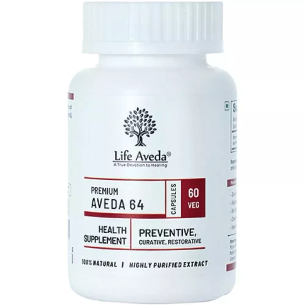Buy Life Aveda Aveda 64 Capsules Online - OLRAA Indian Snacks