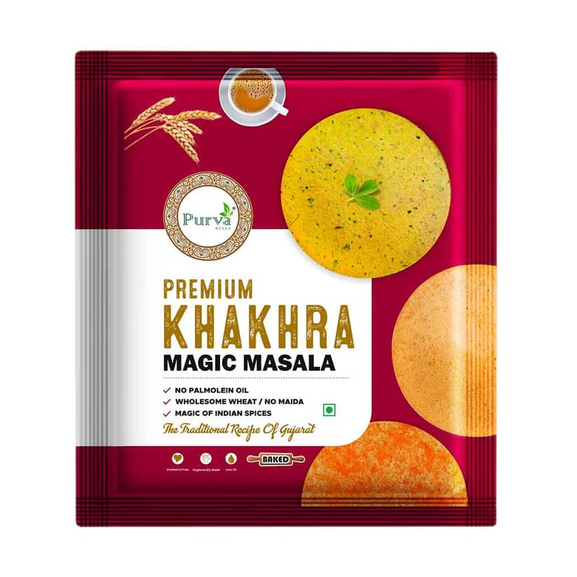 Buy Purva Bites Magic Masala Khakhra Online - OLRAA Indian Snacks