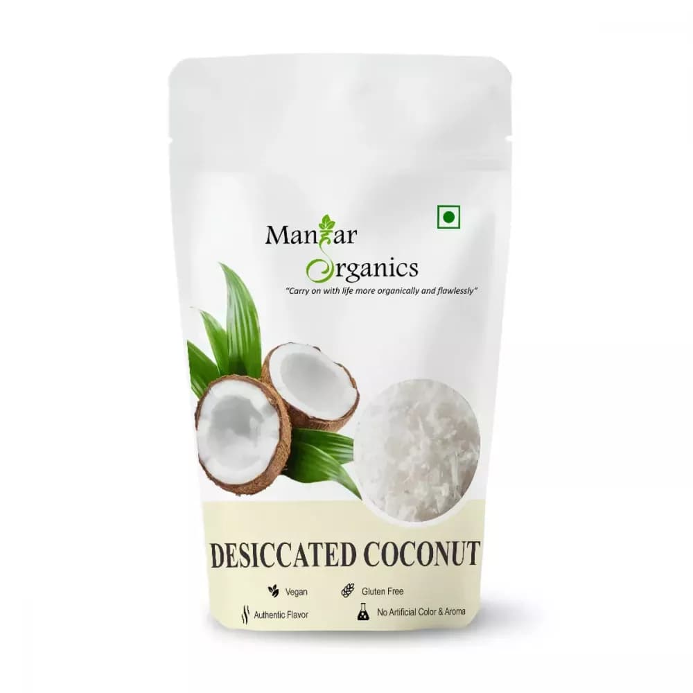 Buy Manhar Organics Desiccated Coconut Powder Online - OLRAA Indian Snacks