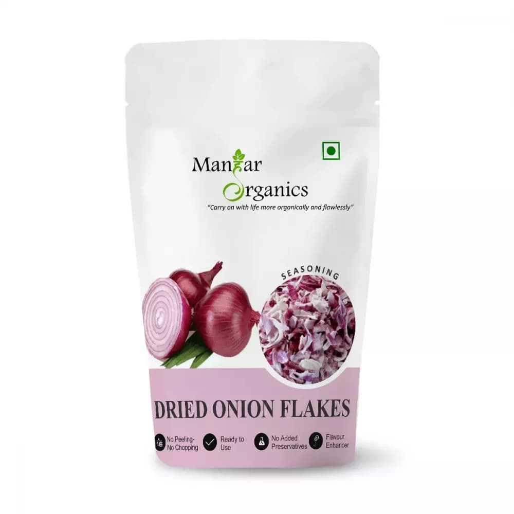 Buy Manhar Organics Dried Onion Flakes Online - OLRAA Indian Snacks