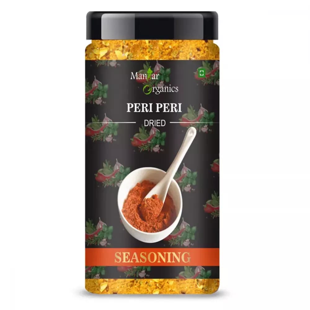 Buy Manhar Organics Peri-Peri Seasoning Online - OLRAA Indian Snacks