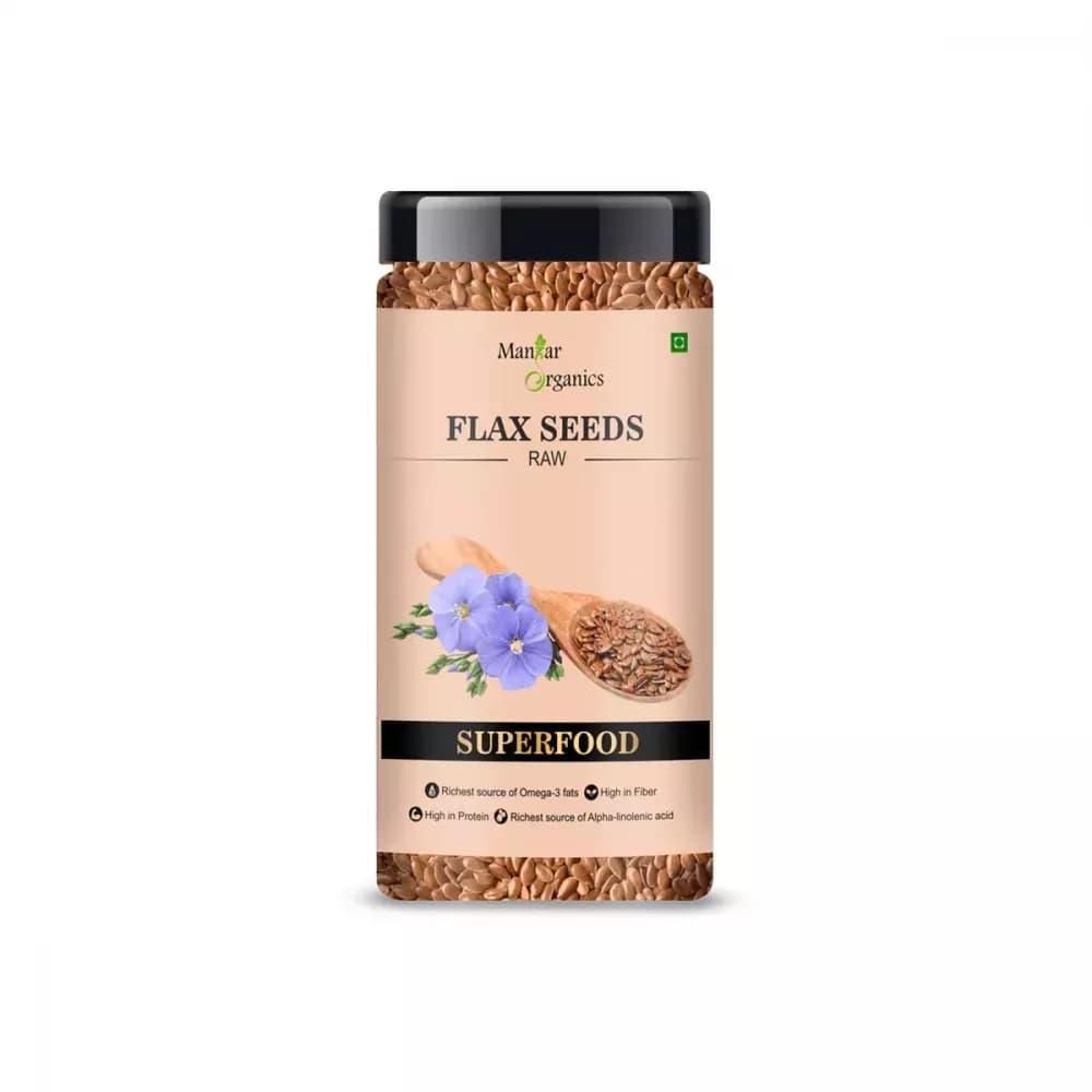 Buy Manhar Organics Raw Flax Seeds Online - OLRAA Indian Snacks