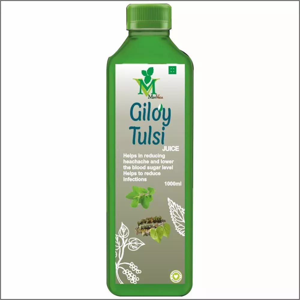Buy Mint Veda Giloy Tulsi (Sugar Free) Juice Online - OLRAA Indian Snacks