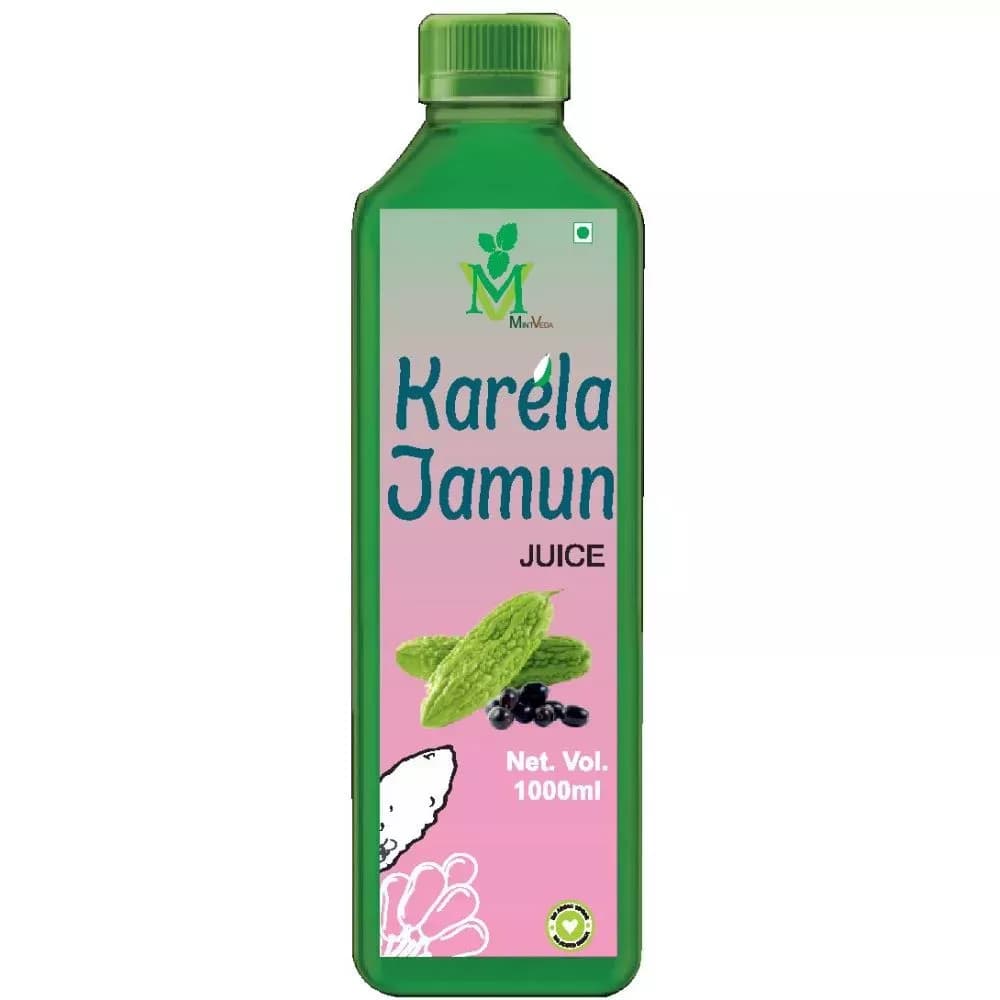 Buy Mint Veda Karela Jamun (Sugar Free) Juice Online - OLRAA Indian Snacks