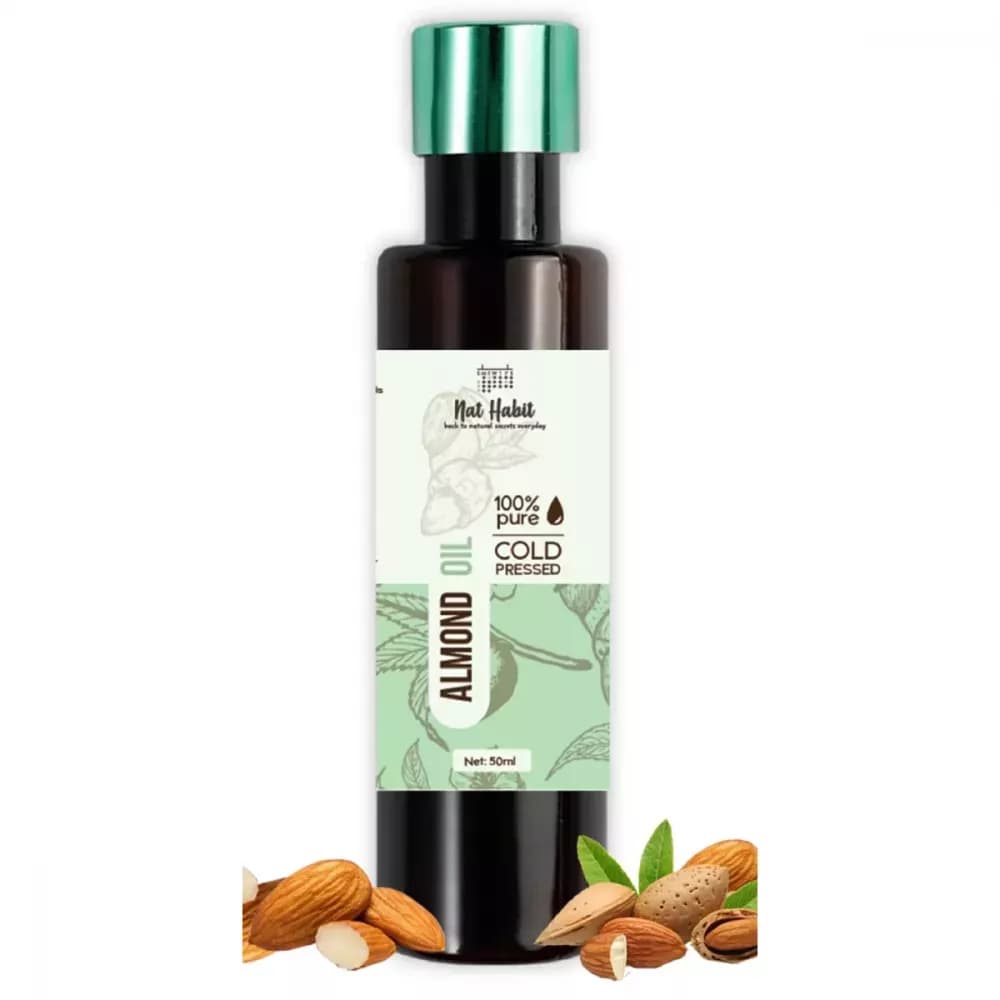 Buy Nat Habit 100% Pure Cold Pressed Almond Oil Online - OLRAA Indian Snacks