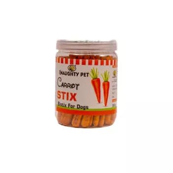 Buy Naughty Pet Dog Treats Carrot Stix Jar Online - OLRAA Indian Snacks
