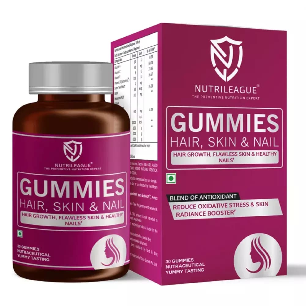 Buy Nutrileague Gummies Hair, Skin & Nail Online - OLRAA Indian Snacks