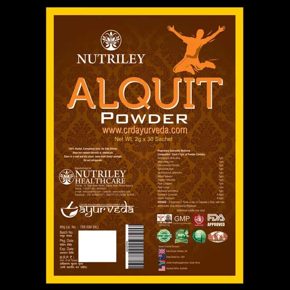 Buy Nutriley Alquit Powder (30 Sachet)  Online - OLRAA Indian Snacks