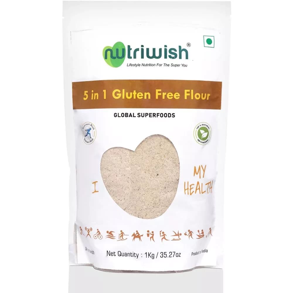 Buy Nutriwish Gluten Free Flour 5 In 1 Online - OLRAA Indian Snacks