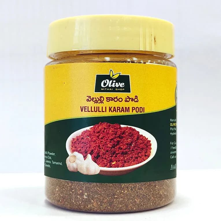 Buy Olive Mithai Vellulli Karam Online - OLRAA Indian Snacks