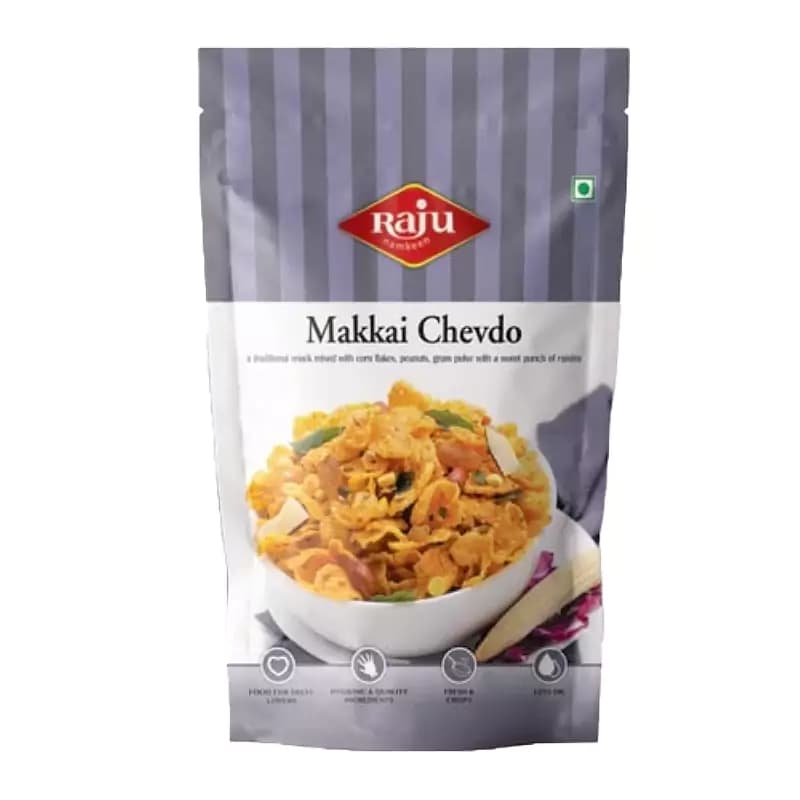 Buy Raju Namkeen Makkai Chevdo Online - OLRAA Indian Snacks