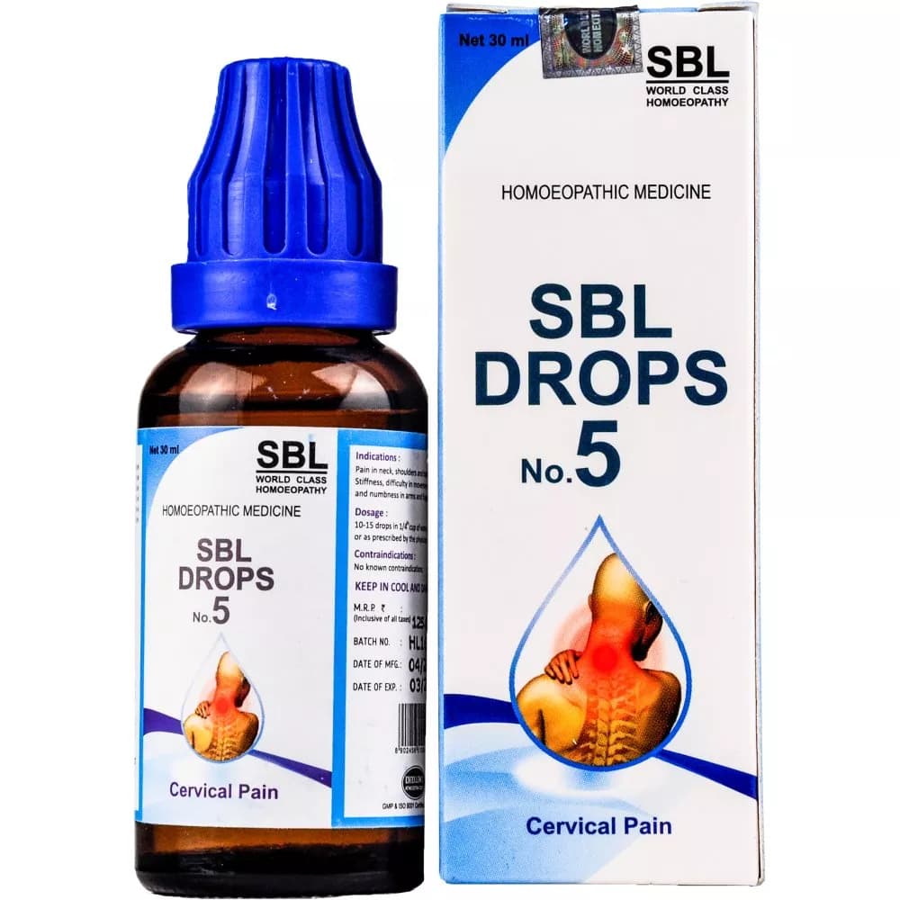 Buy SBL Drops No. 5 Cervical Pain Online - OLRAA Indian Snacks