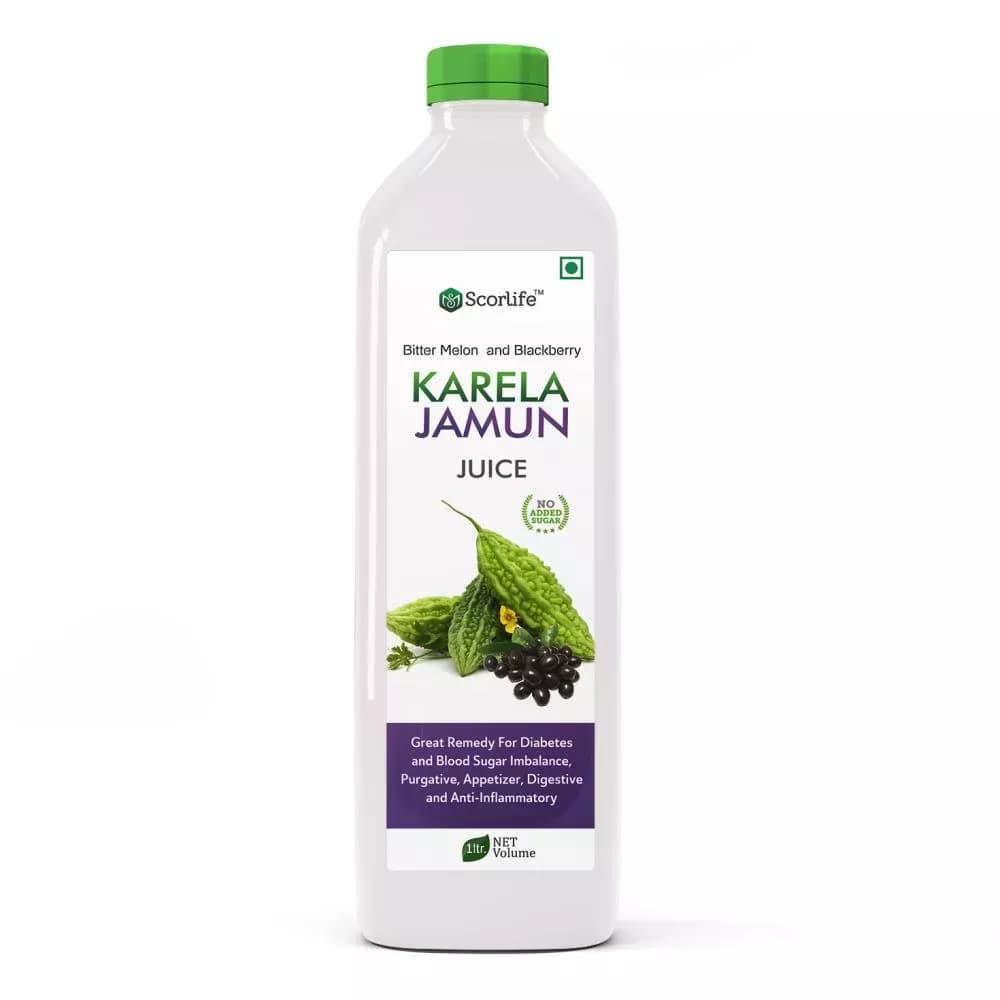 Buy Scorlife Karela Jamun Juice Sugar Free Online - OLRAA Indian Snacks