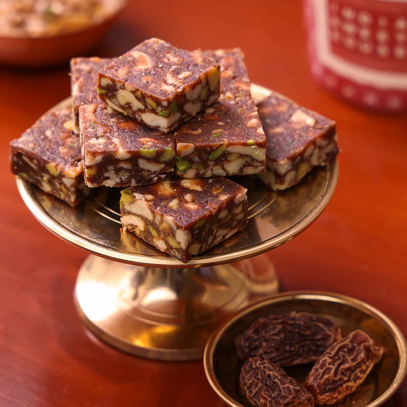 Buy India Sweet House Sugar Free Khajur Burfi Online - OLRAA Indian Snacks
