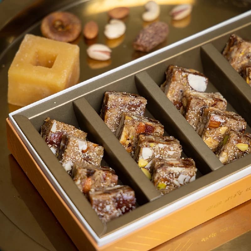 Buy India Sweet House Sugarfree Dryfruit Burfi Online - OLRAA Indian Snacks