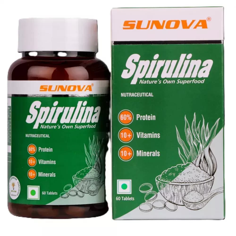 Buy Sunova Organic Spirulina Tablets Online - OLRAA Indian Snacks