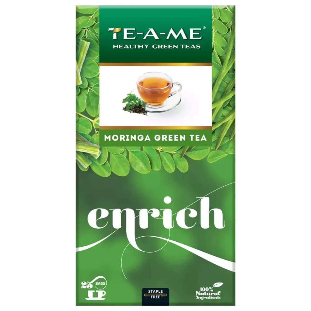 Buy TE-A-ME Enrich Moringa Green Tea Bags Online - OLRAA Indian Snacks