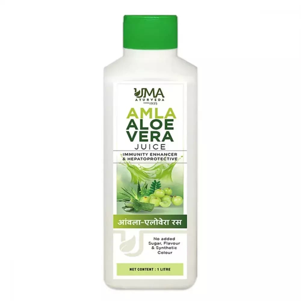 Buy Uma Ayurveda Amla Alovera Juice Online - OLRAA Indian Snacks