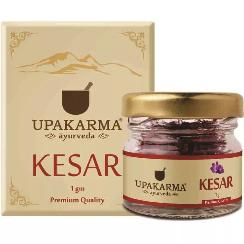 Buy Upakarma Ayurveda Natural, Pure and Finest A++ Grade Kashmiri Kesar / Saffron Threads Online - OLRAA Indian Snacks