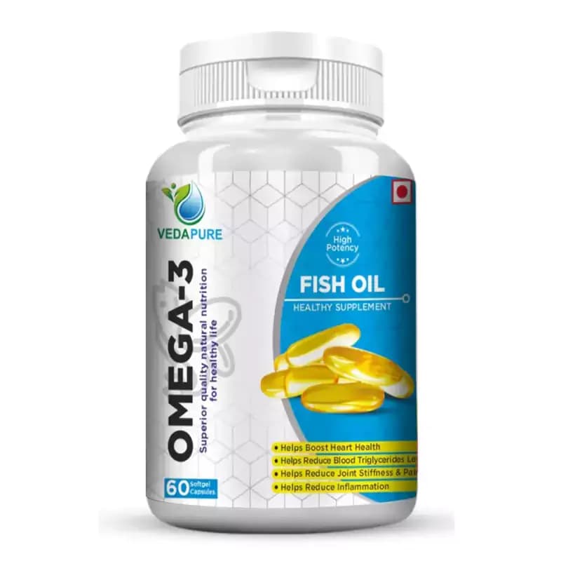 Buy Vedapure Omega 3 Fish Oil Capsule Online - OLRAA Indian Snacks